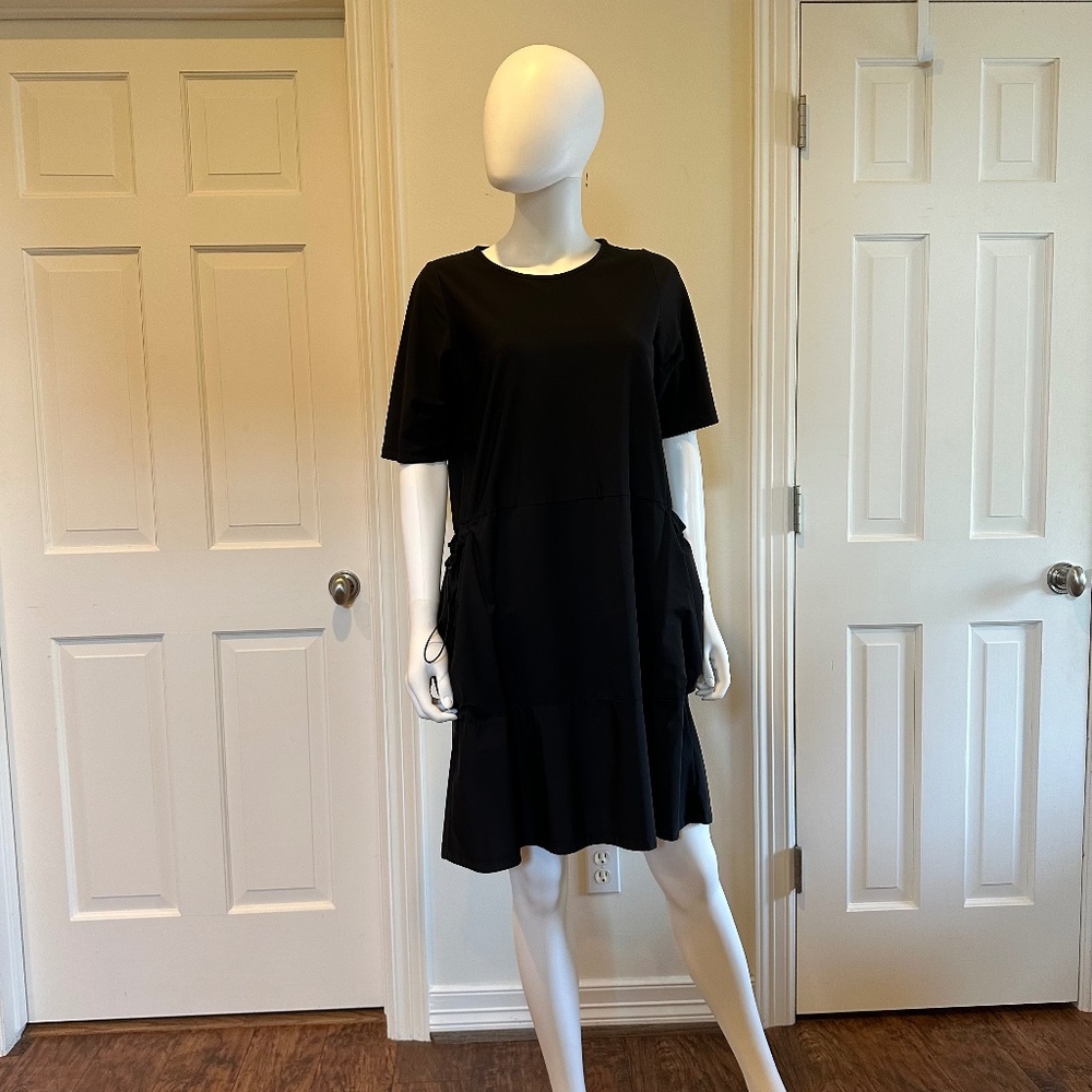 Comfy casual black mini dress by Jason